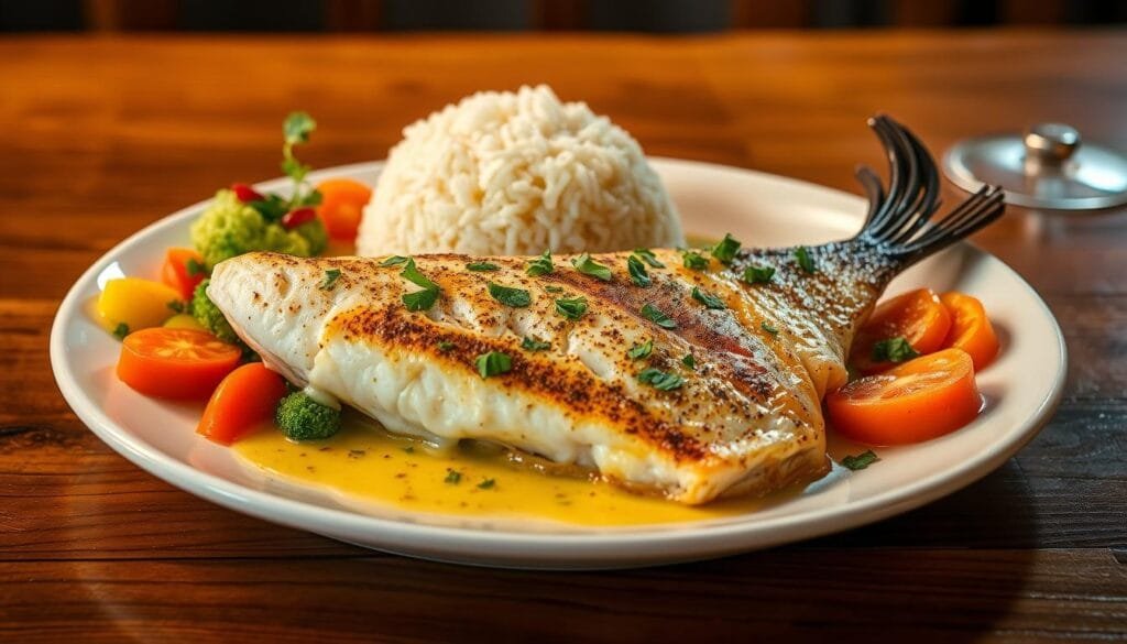 Lemon Butter Fish with Steamed Rice