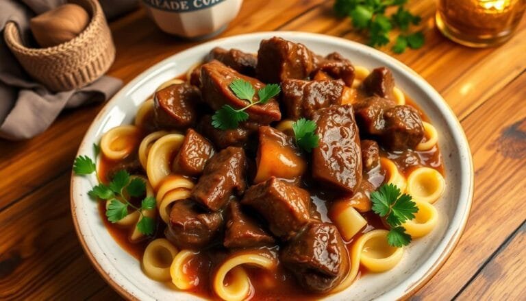 beef tips and noodles recipe