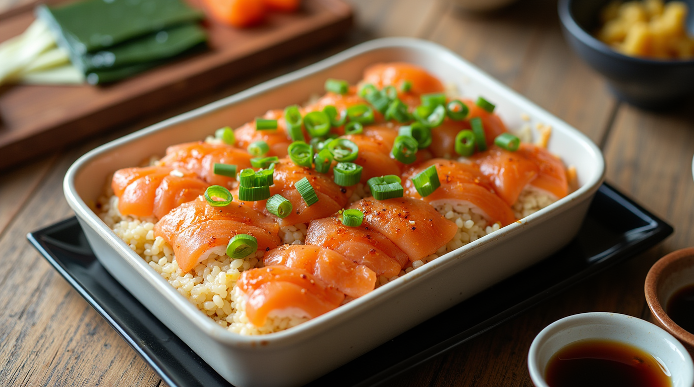 Salmon Sushi Bake